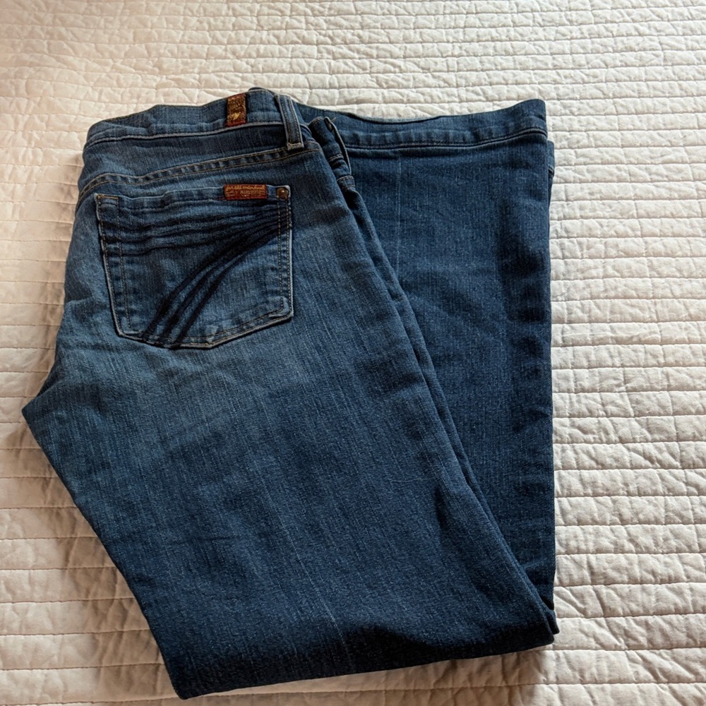 7 For All Mankind Dark Blue Flare Jeans